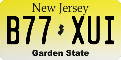 NJ license plate B77XUI