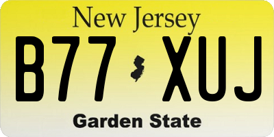NJ license plate B77XUJ