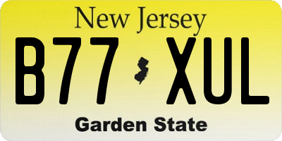 NJ license plate B77XUL