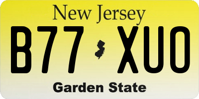 NJ license plate B77XUO