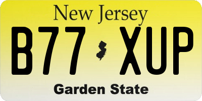NJ license plate B77XUP