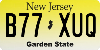 NJ license plate B77XUQ