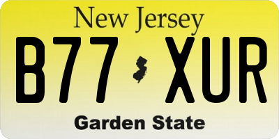 NJ license plate B77XUR