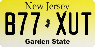 NJ license plate B77XUT