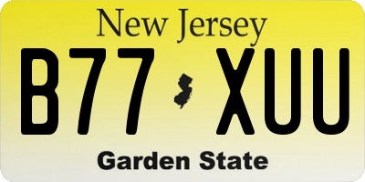NJ license plate B77XUU