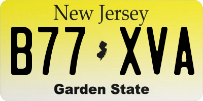 NJ license plate B77XVA