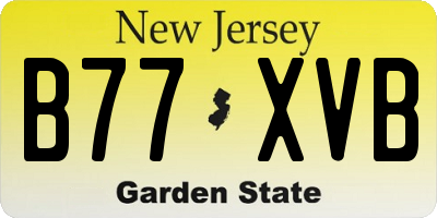 NJ license plate B77XVB
