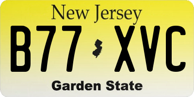 NJ license plate B77XVC