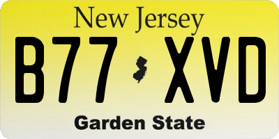 NJ license plate B77XVD
