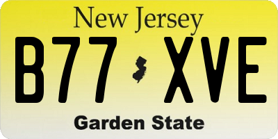 NJ license plate B77XVE