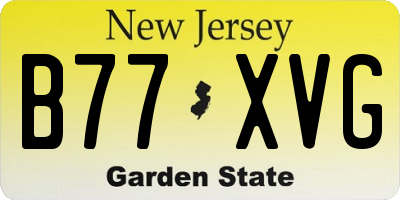 NJ license plate B77XVG