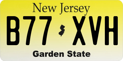 NJ license plate B77XVH
