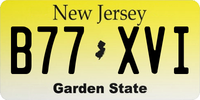 NJ license plate B77XVI