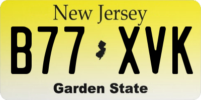 NJ license plate B77XVK