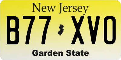 NJ license plate B77XVO