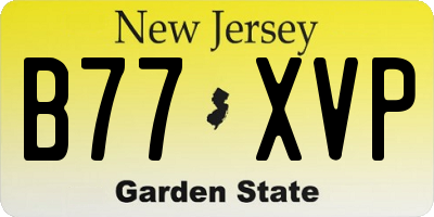 NJ license plate B77XVP