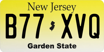 NJ license plate B77XVQ