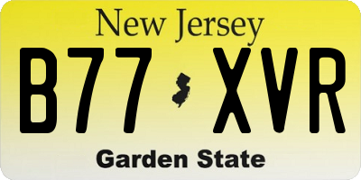 NJ license plate B77XVR