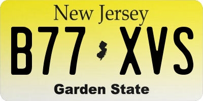 NJ license plate B77XVS