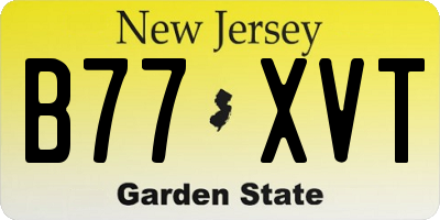 NJ license plate B77XVT