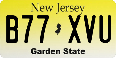 NJ license plate B77XVU