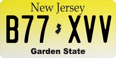 NJ license plate B77XVV