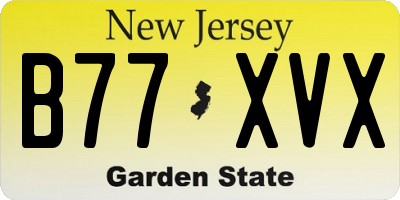 NJ license plate B77XVX