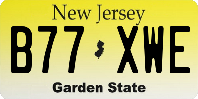 NJ license plate B77XWE