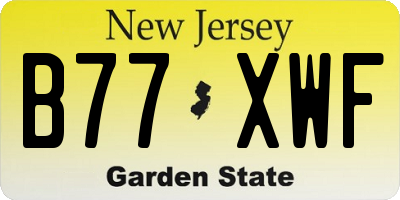 NJ license plate B77XWF