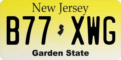 NJ license plate B77XWG