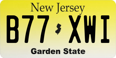 NJ license plate B77XWI