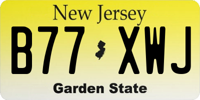 NJ license plate B77XWJ