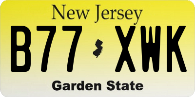 NJ license plate B77XWK