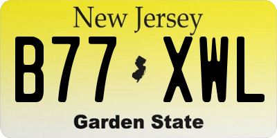 NJ license plate B77XWL