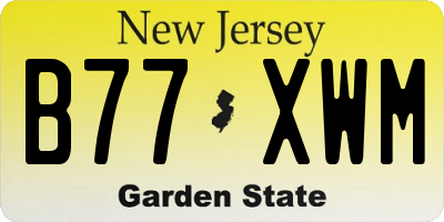 NJ license plate B77XWM