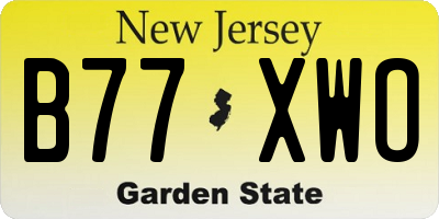 NJ license plate B77XWO