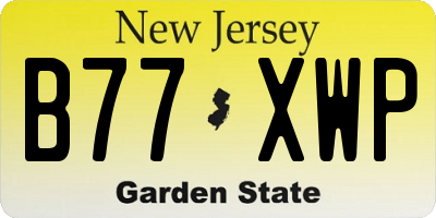 NJ license plate B77XWP