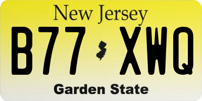 NJ license plate B77XWQ