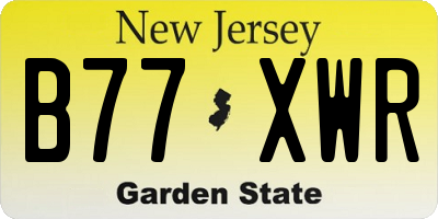 NJ license plate B77XWR