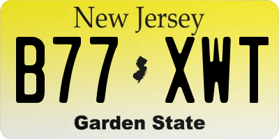 NJ license plate B77XWT