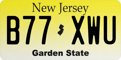 NJ license plate B77XWU