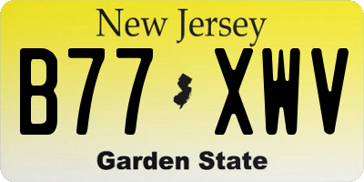 NJ license plate B77XWV