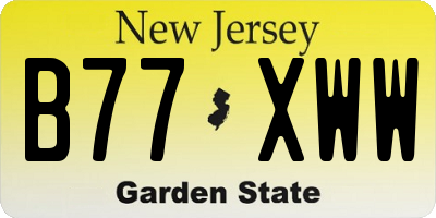 NJ license plate B77XWW