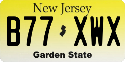 NJ license plate B77XWX