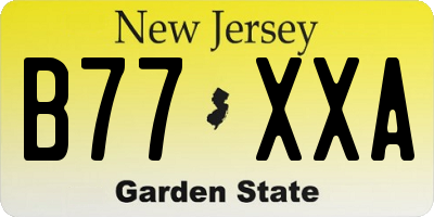 NJ license plate B77XXA