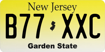 NJ license plate B77XXC