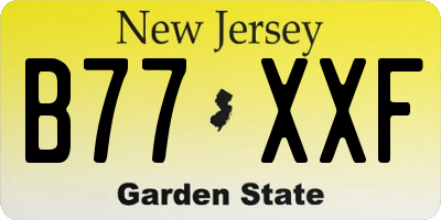 NJ license plate B77XXF