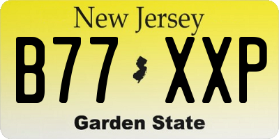NJ license plate B77XXP