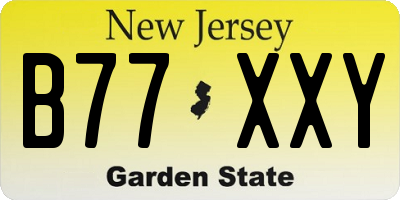 NJ license plate B77XXY
