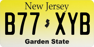 NJ license plate B77XYB